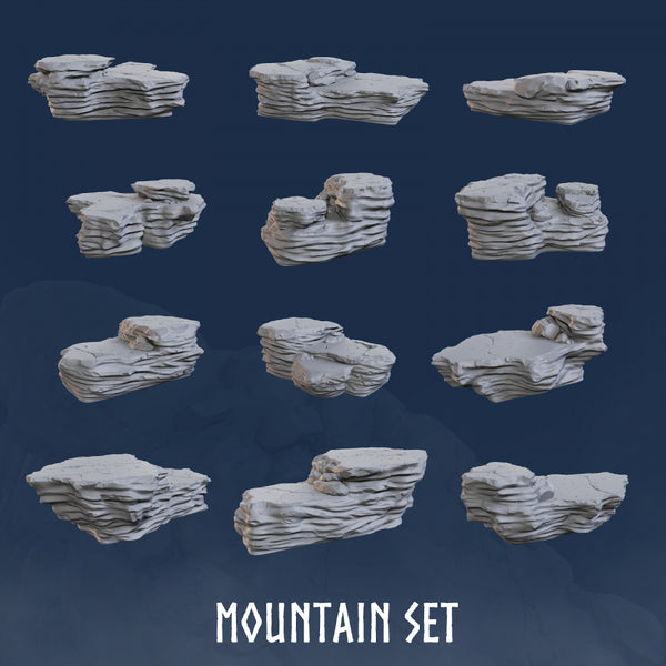 Mountain Set (6 Models Bundle) - Rocks - Mountain - Rock - Blocks - Base - Bases - Mountains