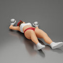 Latina girl boxing  losing leaning on the boxing ring - Only-Games