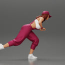 girl in overalls suit and cap riding fast an electric scooter - Only-Games