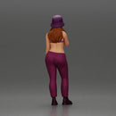 beautiful girl in pants and a hat thinking - Only-Games