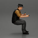 gangster man sitting and playing poker holding cigar - Only-Games