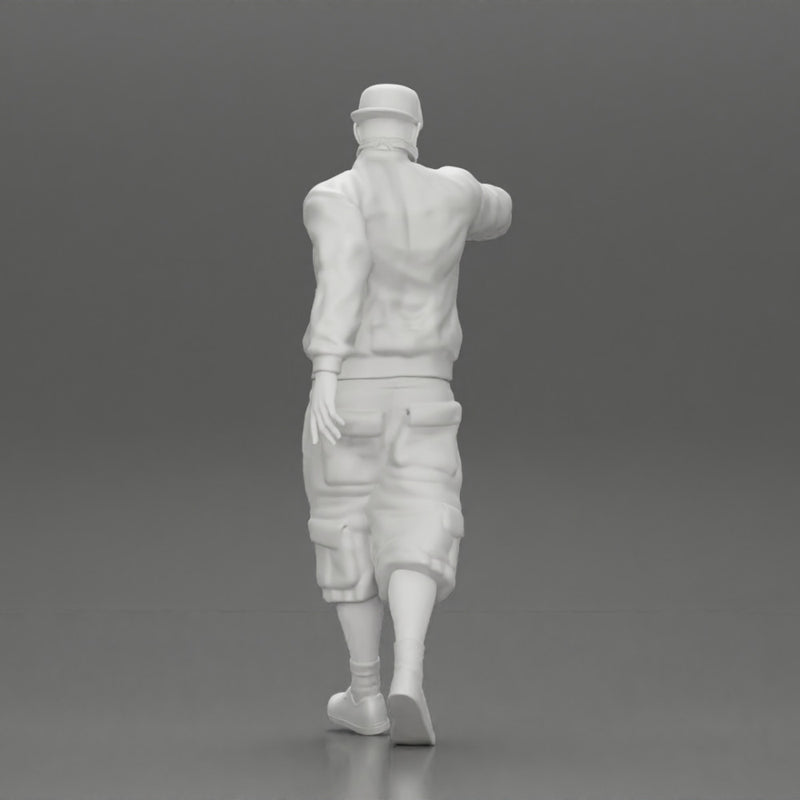 gangster homie in mask walking and holding gun sideways - Only-Games