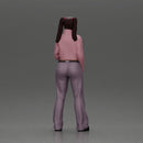 Chola girl with pigtails standing in jacket and flared pants - Only-Games