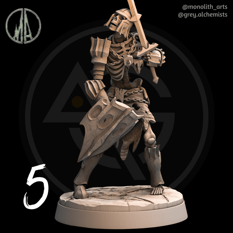 Skeleton Warriors - 11 Poses - Fantasy Resin Miniatures in 32mm - DnD Monsters