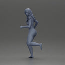 Naked Afraid woman running with a determined expression - Only-Games