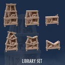 Library Set: Bookcases & Shelves (6 Models) - Only-Games