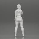 sexy girl in a sports outfit hoodie is standing - Only-Games