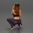 Chola gangster homie lowrider girl in cap sitting beside car - Only-Games