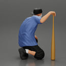 gangster homie in mask sitting holding a baseball bat - Only-Games