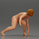 naked surfer woman in a bikini riding a wave on her surfboard - Only-Games