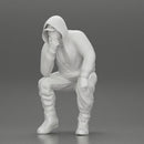 Young Gangster Man With Hoodie Sitting and thinking - Only-Games