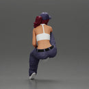 lowrider girl in cap While Resting One Arm on Her Knee Seated - Only-Games