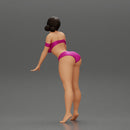 Attractive girl in bikini Leaning on the Car - Only-Games