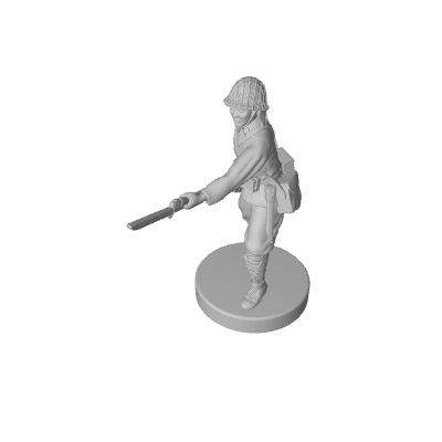 1/72 3D Printed Japanese with Helmet in Action Pose (x10) - Only-Games
