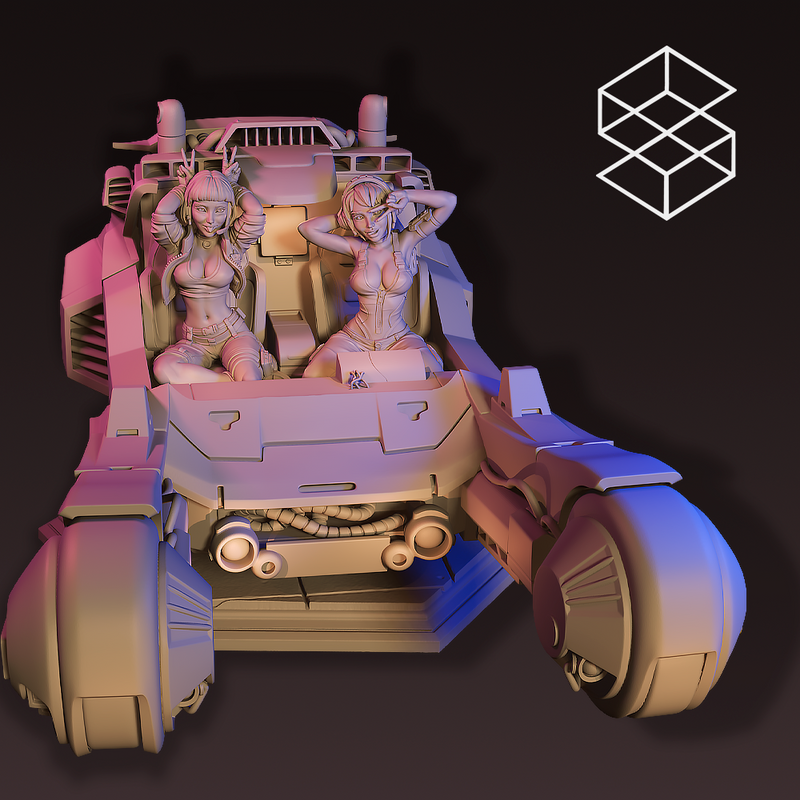 75mm Cyberpunk CAR & Female Characters