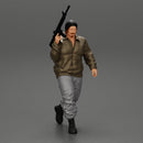 mafia gangster in jacket and pants holding a submachine gun - Only-Games