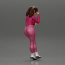 Tearful girl standing in jeans and mini shirt expressing deep sorrow with pigtails - Only-Games