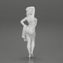 Sexy woman after shower wearing bathrobe holding bath towel - Only-Games