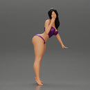 Sexy girl in bikini with long hair Leaning on the Car - Only-Games