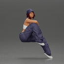 lowrider girl in cap While Resting One Arm on Her Knee Seated - Only-Games