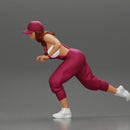 girl in overalls suit and cap riding fast an electric scooter - Only-Games