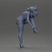 Sexy Girl Adjusting Her Stylish Red Heels - Only-Games