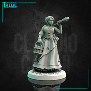 (0229) Female human elf half-orc tiefling firbolg farmer with hoe - Only-Games