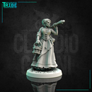 (0229) Female human elf half-orc tiefling firbolg farmer with hoe - Only-Games