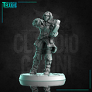 (0241) Female human elf firbolg tiefling half orc musician bard with an harp - Only-Games