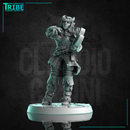 (0241) Female human elf firbolg tiefling half orc musician bard with an harp - Only-Games