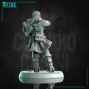 (0241) Female human elf firbolg tiefling half orc musician bard with an harp - Only-Games