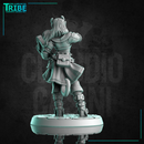 (0241) Female human elf firbolg tiefling half orc musician bard with an harp - Only-Games