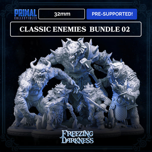 5 miniatures - 32mm - Classic RPG game enemies bundle - FREEZING DARKNESS - MASTERS OF DUNGEONS QUEST - Only-Games