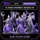 5 miniatures - 32mm - Classic RPG game enemies bundle - DARK WIZARDS - MASTERS OF DUNGEONS QUEST - Only-Games