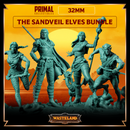 4 miniatures - 32mm - The Sandveil Elves Bundle - Wasteland - Only-Games