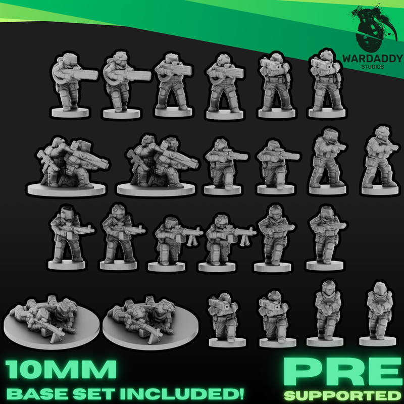 Sci-Fi Future Mercs- Support Weapons - Multiple Heads (10mm EPIC)