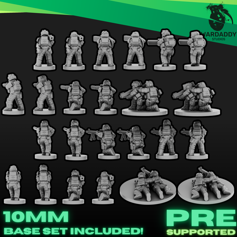 Sci-Fi Future Mercs- Support Weapons - Multiple Heads (10mm EPIC)