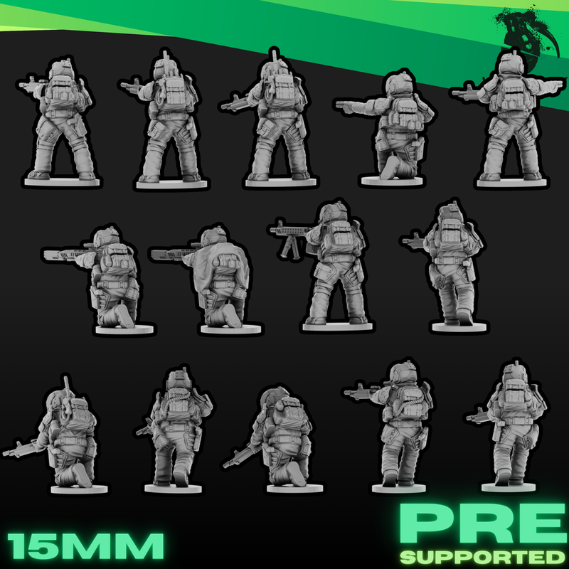 Sci-Fi Future Mercs- Recon Squad (15mm)