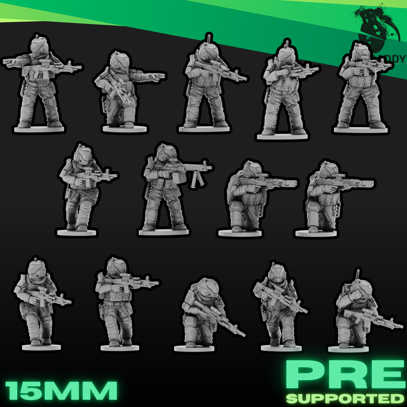 Sci-Fi Future Mercs- Recon Squad (15mm)