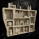 Alchemy and Potion Shelves - Fantasy Terrain STL, DnD & Wargaming Scenery