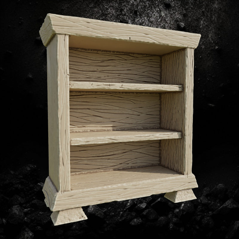 Wooden Shelf - Tavern and Shop Storage STL for DnD & Wargaming