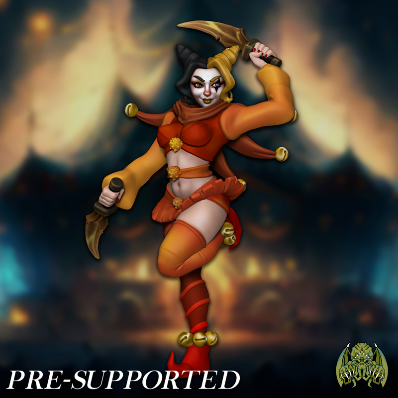 Trixie, The Knife Thrower [PRE-SUPPORTED]  32mm Female Ninja Clown Circus - Only-Games