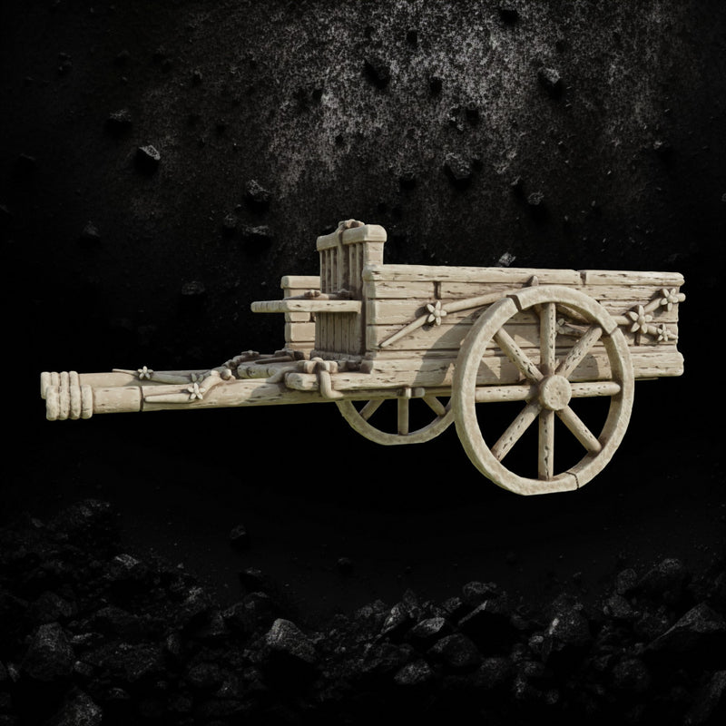 Wooden Cart 2 - Village and Market Terrain STL for DnD & Wargaming