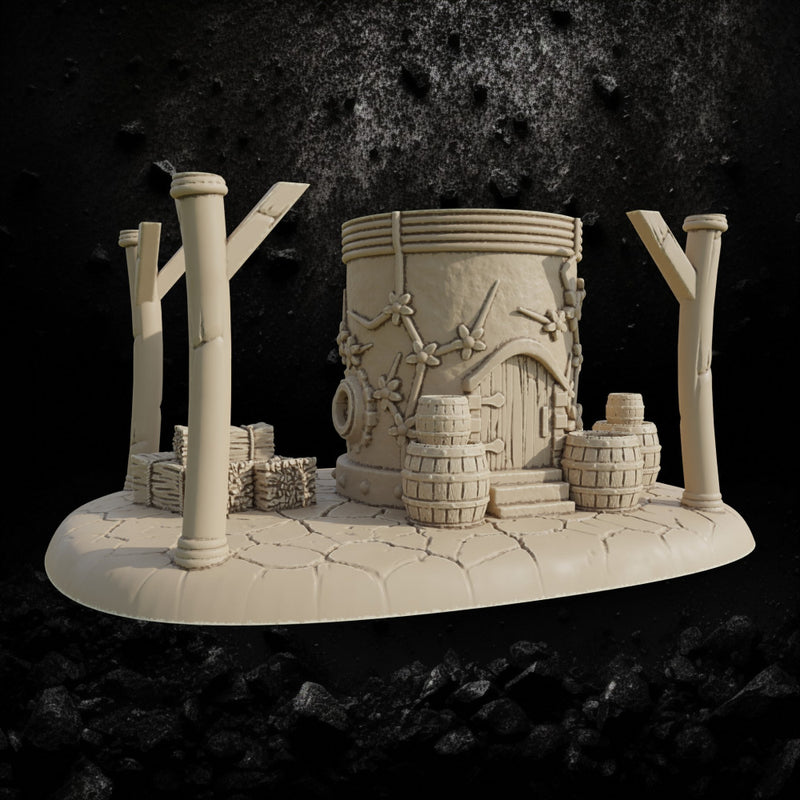 Round Tiny House - Fantasy Village Terrain STL, DnD & Wargaming Scenery