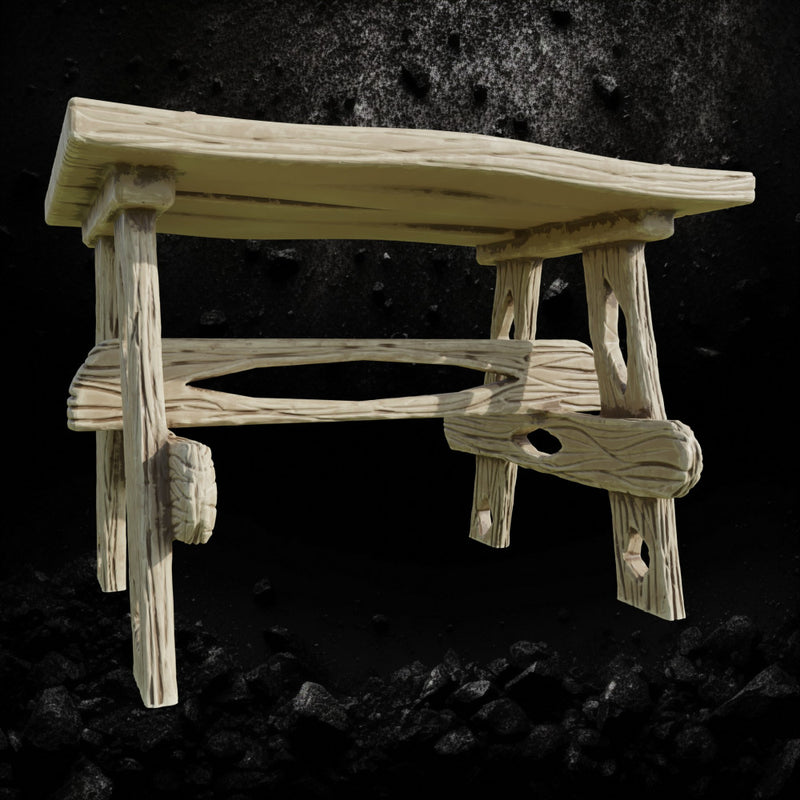 Wood Table 6 - Tabletop Furniture Terrain STL, DnD & Wargaming Scenery
