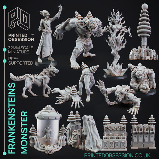 Frankensteins Monster - Pack of 14 models - PRESUPPORTED - Halloween - 32mm scale - Only-Games