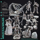 Ninjas Vs Mimics - Pack of 15 minis - PRESUPPORTED - 32mm Scale