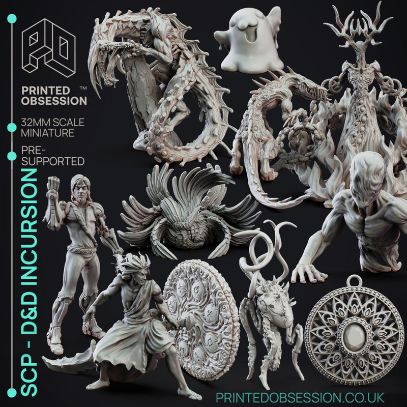 SCP "The D&D incursion" - 13 model pack - PRESUPPORTED - 32mm scale - Illustrated & Stated