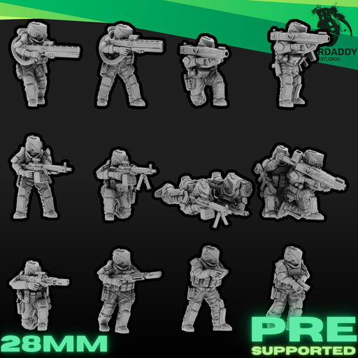 Sci-Fi Future Mercs- Support Weapons - Full Helmets (28mm) - Only-Games