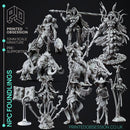Foundlings - 9 Models of NPC progression - PRESUPPORTED - 32 mm scale
